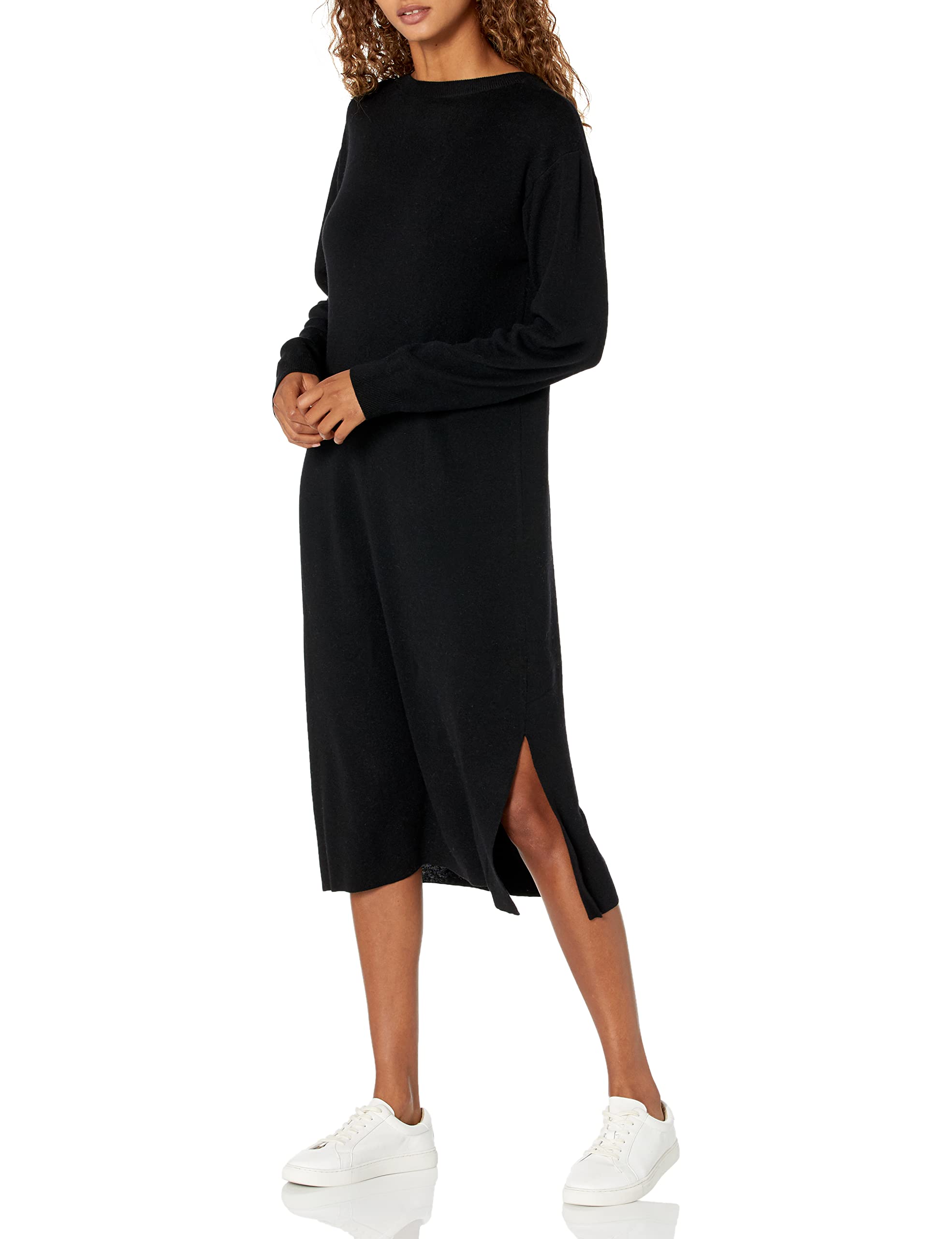 The Drop Women's Suki Rib Midi V-Back Sweater Dress