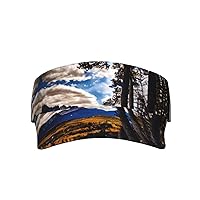 Rocky Mountain Range Print Adult Sunscreen Visor Cap Sports Sun Visor Hats Empty Top Sun Hats Baseball Golf Mens Womens