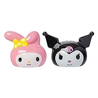 Silver Buffalo Sanrio Hello Kitty and Friends My Melody And Kuromi 3D Sculpted Ceramic Salt and Pepper Shaker Set