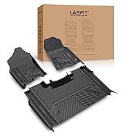 LASFIT Floor Mats Fit for Ram 1500 Crew Cab 2019-2024 with Rear Under-Seat Factory Storage Bucket Seat, All Weather Heavy Duty Custom Fit TPE Car Floor Liners