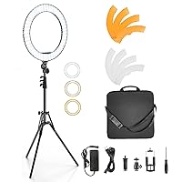 Ring Light with Stand and Phone Holder, IVISII 18 inch Ring light，55W 5500K LED Ring Light for Live Stream/Makeup/YouTube Video, Dimmable LED Beauty Selfie Ring light for TikTok Photography