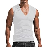 Deep V Neck Tank Tops for Men Casual Slim Fit Sleeveless Summer Beach Hippie T Shirts Gym Bodybuilding Muscle Shirts