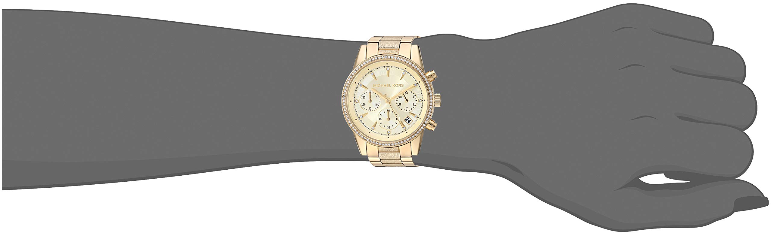 Michael Kors Women's Ritz Chronograph Gold Tone Stainless Steel Watch MK6597