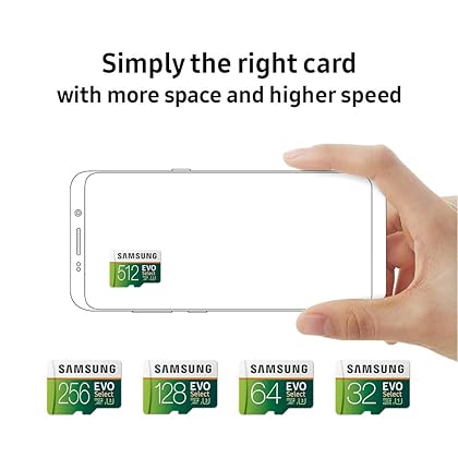 SAMSUNG (MB-ME128GA/AM) 128GB 100MB/s (U3) MicroSDXC EVO Select Memory Card with Full-Size Adapter