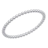 1.4mm Beaded Style Minimalist Ball Chain Design Wedding Band for Her in Gold