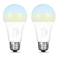 Feit Electric A19 LED Light Bulb, 60W Equivalent, Non-Dimmable, 5CCT, E26 Medium Base, 90 CRI, 800 Lumens, Standard Light Bulb with Switch on Bulb, 13-Year Lifetime, OM60/5CCT/15KLED/2, 2 Pack