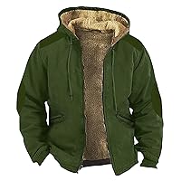 Winter Coat Men With Hood Fleece Lined Full Zip Coat Waterproof Fashion Graphic Sport Jacket