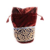 Stylish Pouch, Gold Thread & Sequins, Drawstring Bag