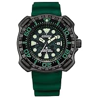 Citizen Men's Promaster Dive Eco-Drive Watch, 3-Hand Date, Polyurethane Strap, ISO Certified, Super Titanium™, Luminous Hands and Markers, One-Way Rotating Bezel