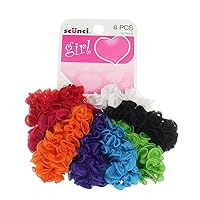 Scunci Girl Hair Scrunchies, Assorted 8 ea (Pack of 6)