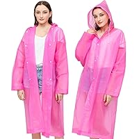 Reusable Adults Rain Ponchos, 2 Pcs EVA Portable Raincoats for Women Men with Hood for Disney Outdoor