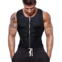 Gowhods Waist Trainer Sweat Vest for Men,Hot Neoprene Sauna Tank Top Vest with Zipper,Gym Workout Suit
