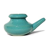 Handcrafted Ceramic Neti Pot - Sinus Tool Kit for Home - Nose & Nasal Cleaner - Dishwasher Safe - Durable Ceramic Neti Pot - Food Grade Ceramic Glazes - Lightweight - Made in USA - 10oz (Jade)