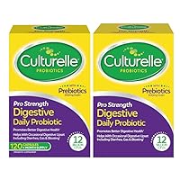 Culturelle Pro Strength Daily Probiotic, Digestive Capsules, Naturally Sourced Probiotic Strain Proven to Support Digestive & Immune Health, Gluten & Soy Free, 4 Month Supply, 60 Count (Pack of 2)