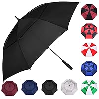 MRTLLOA 54/62/68/72 Inch Automatic Open Golf Umbrella, Extra Large Oversize Double Canopy Vented Windproof Waterproof Stick Umbrellas for Rain