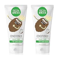 Fresh Monster Kids Hair Conditioner, Toxin-Free, Hypoallergenic & Natural, Hair Conditioner for Kids, Coconut (2 Pack, 6oz/each)