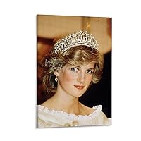 WENHUIMM Diana, Princess of Wales Portrait Vintage Poster (1) Wall Poster Art Canvas Printing Poster Office Bedroom Aesthetic Poster Frame-style 12x18inch(30x45cm)