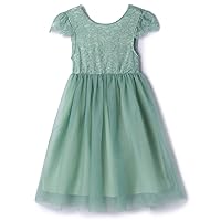 Niyage Toddler Girls Tulle Princess Party Dress Baby Elegant V-Back Lace Flower Girl Dresses