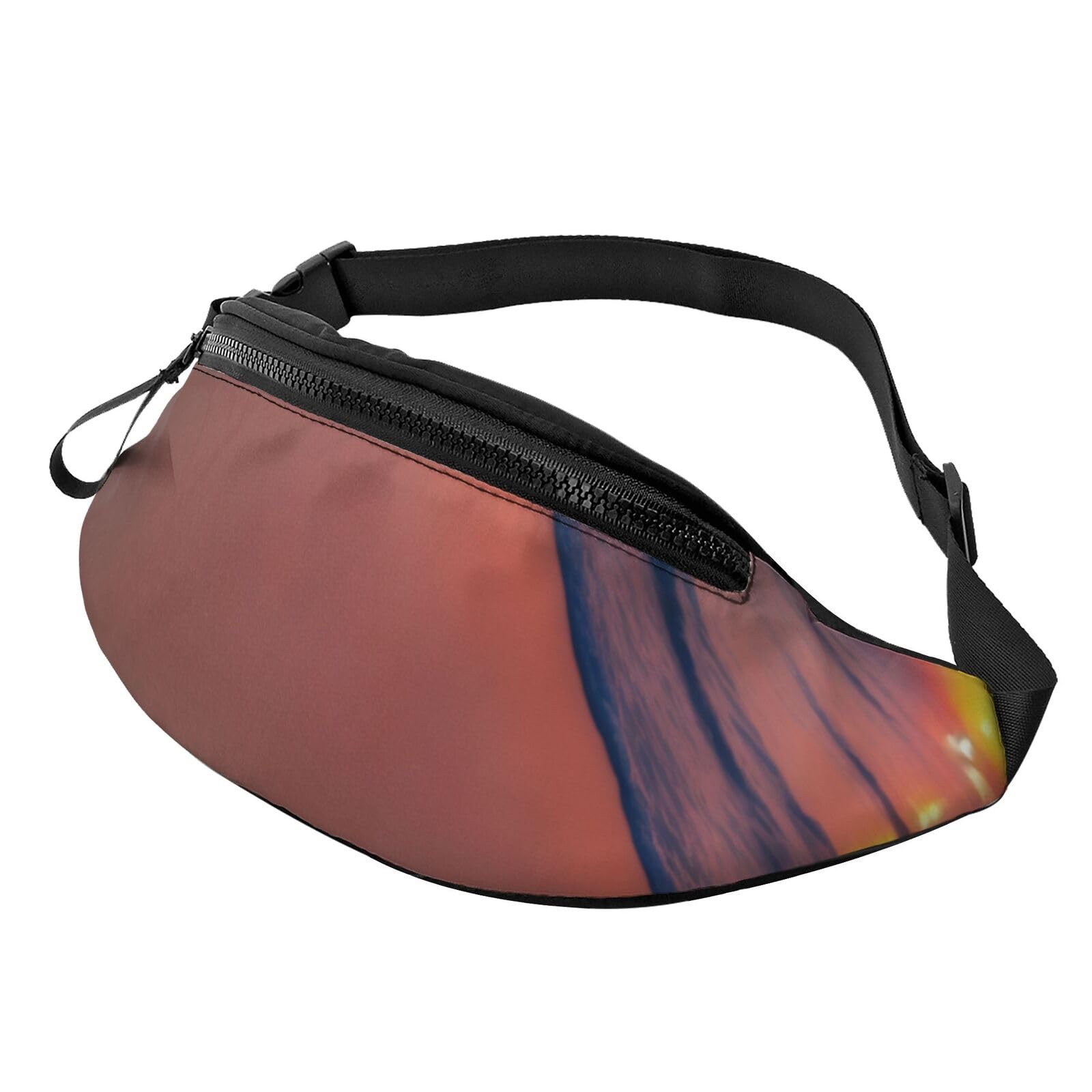 Octopus Beach Sunset Fanny Pack For Women And Men Fashion Waist Bag With Adjustable Strap For Hiking Running Cycling