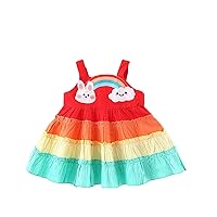 CuteOn Princess Dress for Toddler Baby Girls Rainbow Tutu Dress