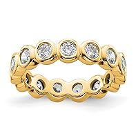 14k Gold Polished Size 4.5 Bezel set 1 Carat Diamond Eternity Band Jewelry Gifts for Women