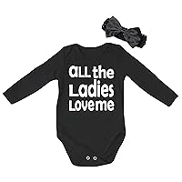 Petitebella All The Ladies Love Me Black Baby Bodysuit Nb-18m
