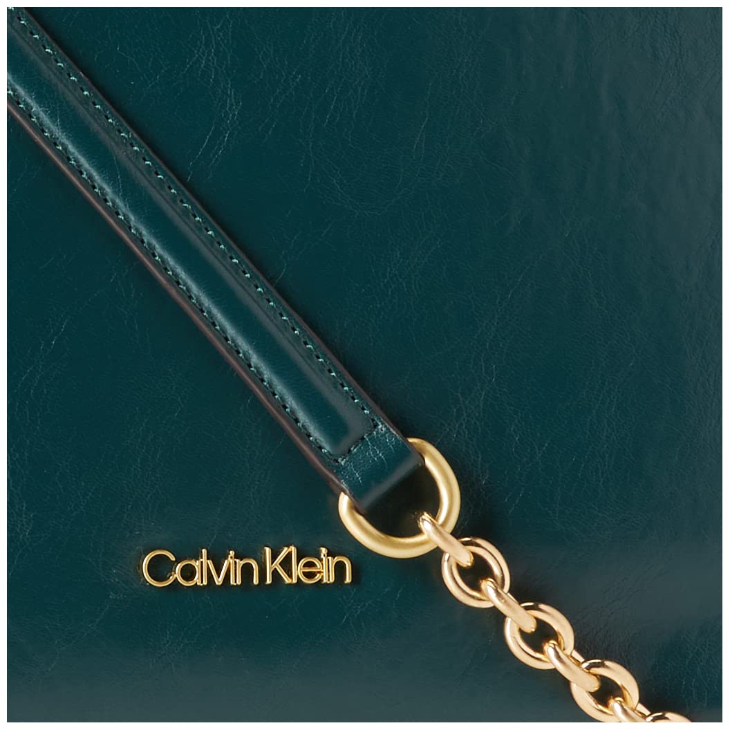 Calvin Klein Hailey Micro Pebble Top Zip Chain Tote Squash