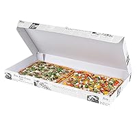 Restaurantware Eco Pie 24 x 8 x 2 Inch Flatbread Takeaway Boxes 50 Disposable Corrugated Pizza Boxes - Sturdy Newsprint And White Paper Pizza Boxes For Flatbreads Ideal for Restaurants