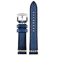 Handmade Genuine Leather Watch Strap 20mm 22mm24 For Rolex Citizen Omega MIDO HUAWEI GT men's Watchband Brown blue green grey (Color : 26mm, Size : 20mm)