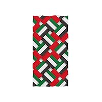 ALAZA Microfiber Gym Towel Black Green Red White Stripes, Fast Drying Sports Fitness Sweat Facial Washcloth 15 x 30 inch