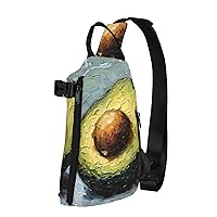 Avocado Print Crossbody Backpack,Travel Hiking Cross Bag Diagonally, Cycling Bag