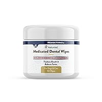 NaturVet Medicated Dental Wipes for Dogs & Cats 50 Count