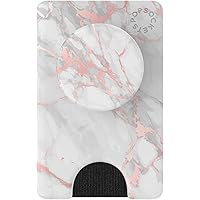 PopSockets Phone Wallet with Expanding Phone Grip, Phone Card Holder, Graphic PopWallet - Rose Gold Lutz