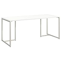 Bush Business Furniture Table Desk - Method Collection Long White Desk with Wire Management and Titanium Finish, Mid Century 72 Inch Desk for Professional and Home Office