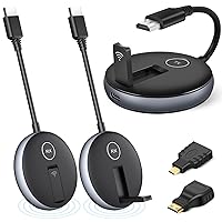 Wireless HDMI One Transmitter and Two Receivers, Wirelessly Simultaneous Multi-TV Expansion (UP to 4RX), Plug and Play Extender Kit, 50M/165FT 2.4G/5.8G @60Hz, Stream Video for Laptop/PC/HDTV/Monitor