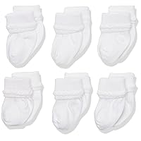 Jefferies Socks Baby Newborn Bubble Stitch Rock-a-bye Bootie 6 Pair Pack Socks, White, Newborn