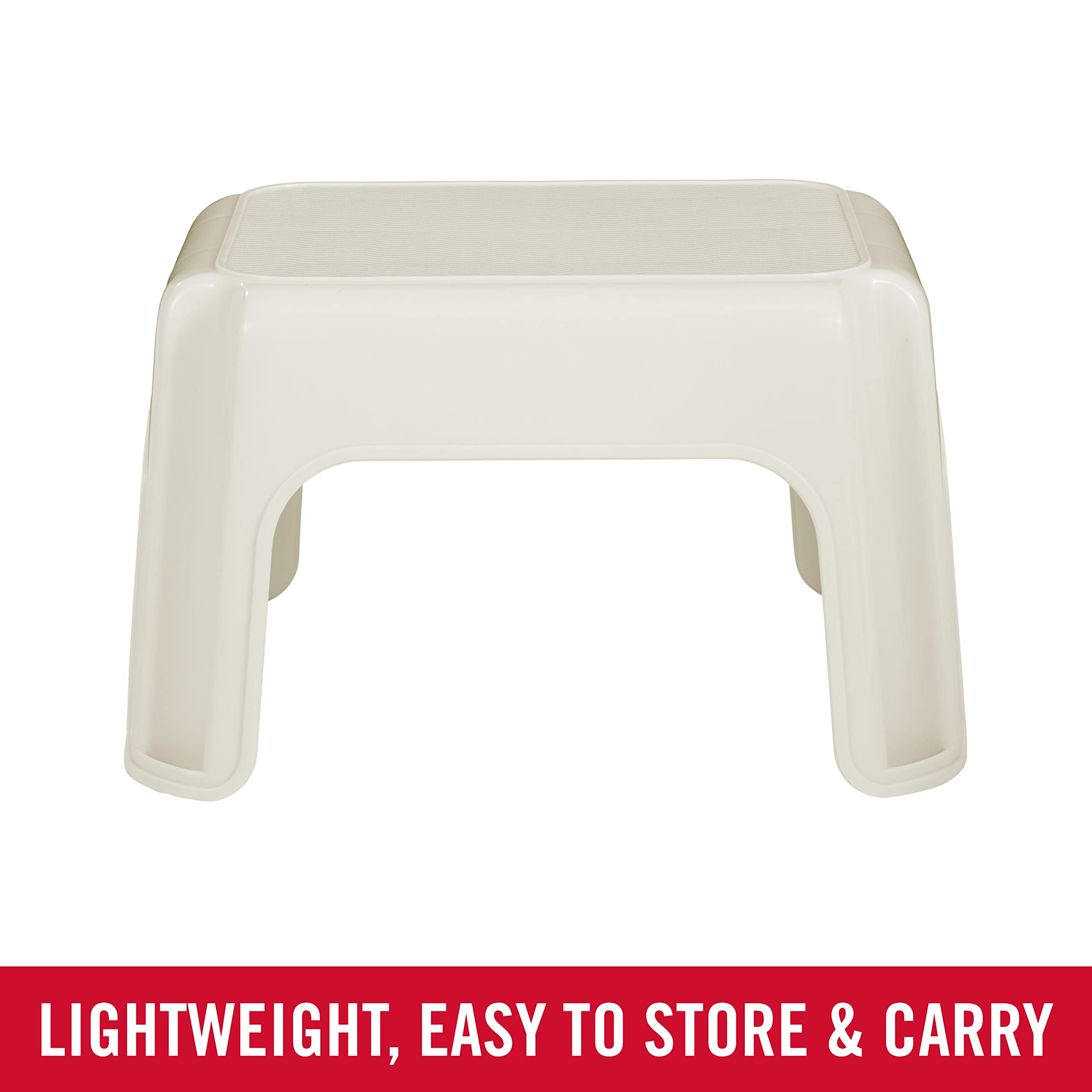 Rubbermaid Roughneck Step-Stool, Bisque, Lightweight, Holds up to 300 pounds, Ideal for Kitchen-Bath, Skid-Resistant