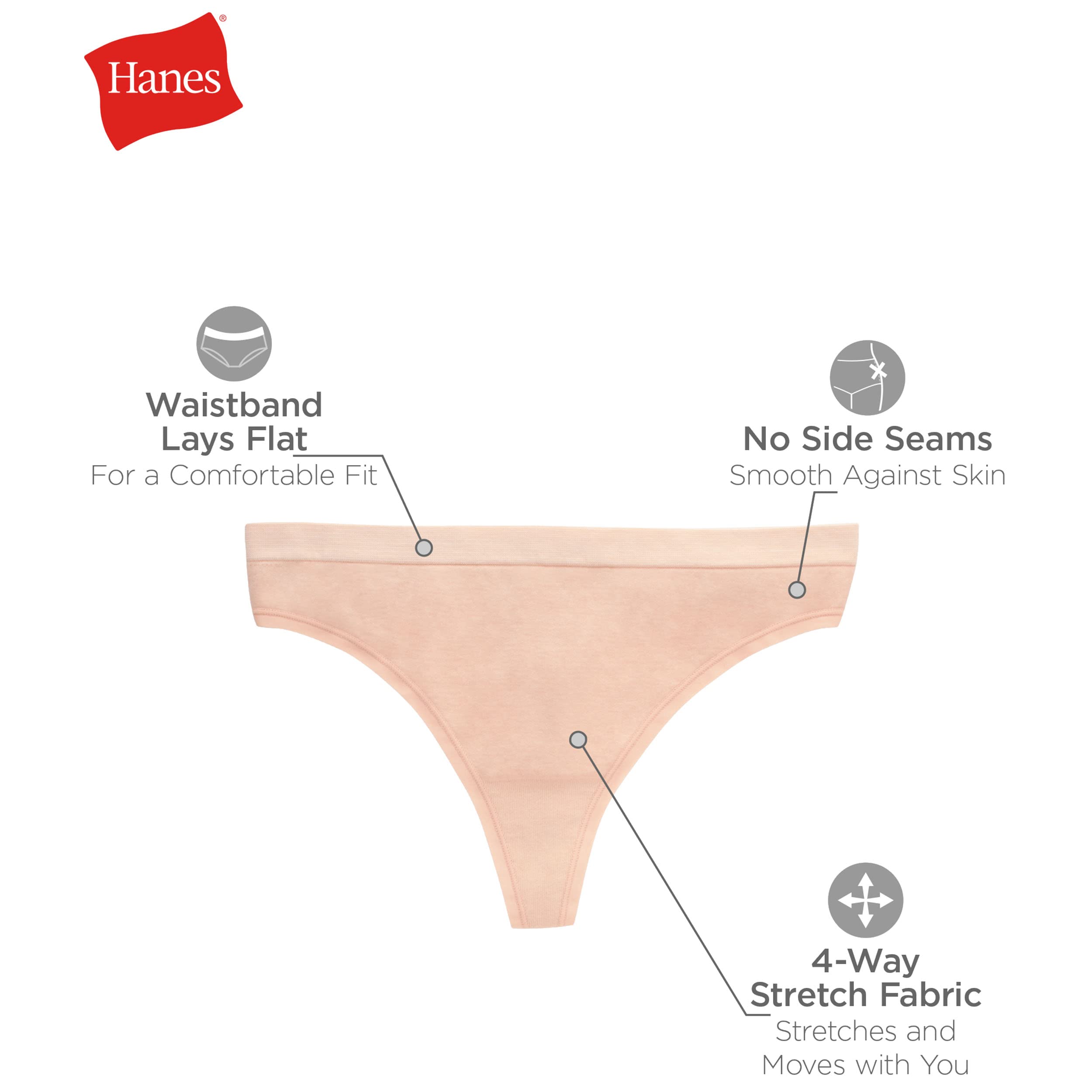 Hanes Women's Underwear Pack, ComfortFlex Fit Panties, Seamless Underwear, 6-Pack (Colors May Vary)