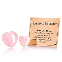 Mothers Day Gifts for Mother Daughter 30mm 20mm Rose Quartz Crystals Heart Crystal and Healing Stones for Women Teen and Girls