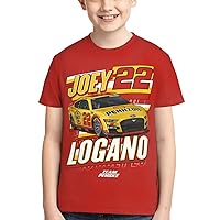 Joey Logano 22 Shirt for Teen Girl & Boy Printing Short Sleeve Tee Athletic Classic Shirt Crewneck T-Shirt