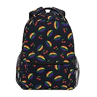 ALAZA Rainbowlip Cherry Backpack for Women Men,Travel Trip Casual Daypack College Bookbag Laptop Bag Work Business Shoulder Bag Fit for 14 Inch Laptop