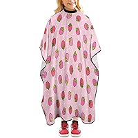 Cute Pink Strawberry Mini Haircut Capes Salon Cape for Women Men Water Resistant Hairdresser Styling Cape Hair Stylist Gown