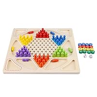 plplaaoo Chinese Checkers Board Game, Wooden Colorful Chinese Checkers, Western Publishing Smooth Aeroplane Chess,Two Kinds of Play,for Adults, Boys and Girls by Hey! Play!, Chinese Checkers Board