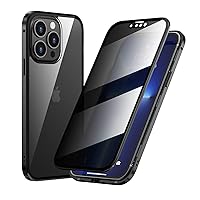 Guppy Compatible with iPhone 13 Pro Max Magnetic Case with Built in Privacy Screen Protector Anti Spy Tempered Glass Slim Metal Aluminum Shockproof Cover Hard Drop Proof Protective 6.7 inch Black