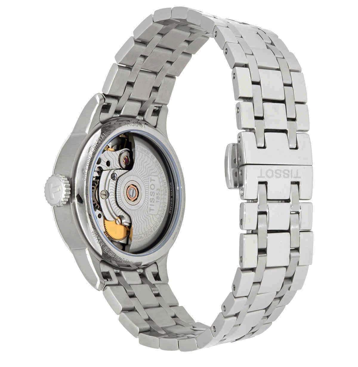 Tissot Womens Chemin des Tourelles 316L Stainless Steel case Swiss Automatic Watch, Grey, Stainless Steel, 16 (T0992071111300)