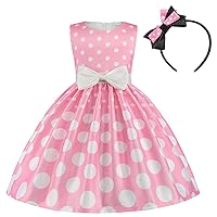 IBTOM CASTLE Baby Girl Polka Dots Princess Costume Birthday Fancy Dress up Party Cosplay Ears Dance Clothing Set