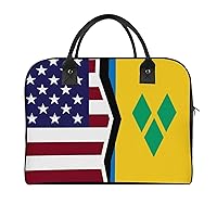 American and Saint Vincent Flag Large Crossbody Bag Laptop Bags Shoulder Handbags Tote with Strap for Travel Office