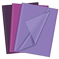 PLULON 60 Sheets Halloween Purple Tissue Paper Bulks, Gift Wrap Tissue Paper Sheets for Packaging Birthday Gift Wrapping Paper Birthday Wedding Holiday Paper Flower