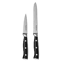 Cuisinart Classic Forged High-Carbon Stainless Steel full-tang Triple Rivet Knife Set (2-Piece Set) 5.5-Inch Utility and 3.5-Inch Paring With Black Blade Cover/Shealths