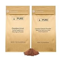 PURE ORIGINAL INGREDIENTS Chasteberry Extract and Licorice Extract Bundle, 1 lb Each, Non-GMO, Gluten Free Supplements